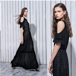 Lattori Black Silk Maxi Dress, NWOT, Sz. S